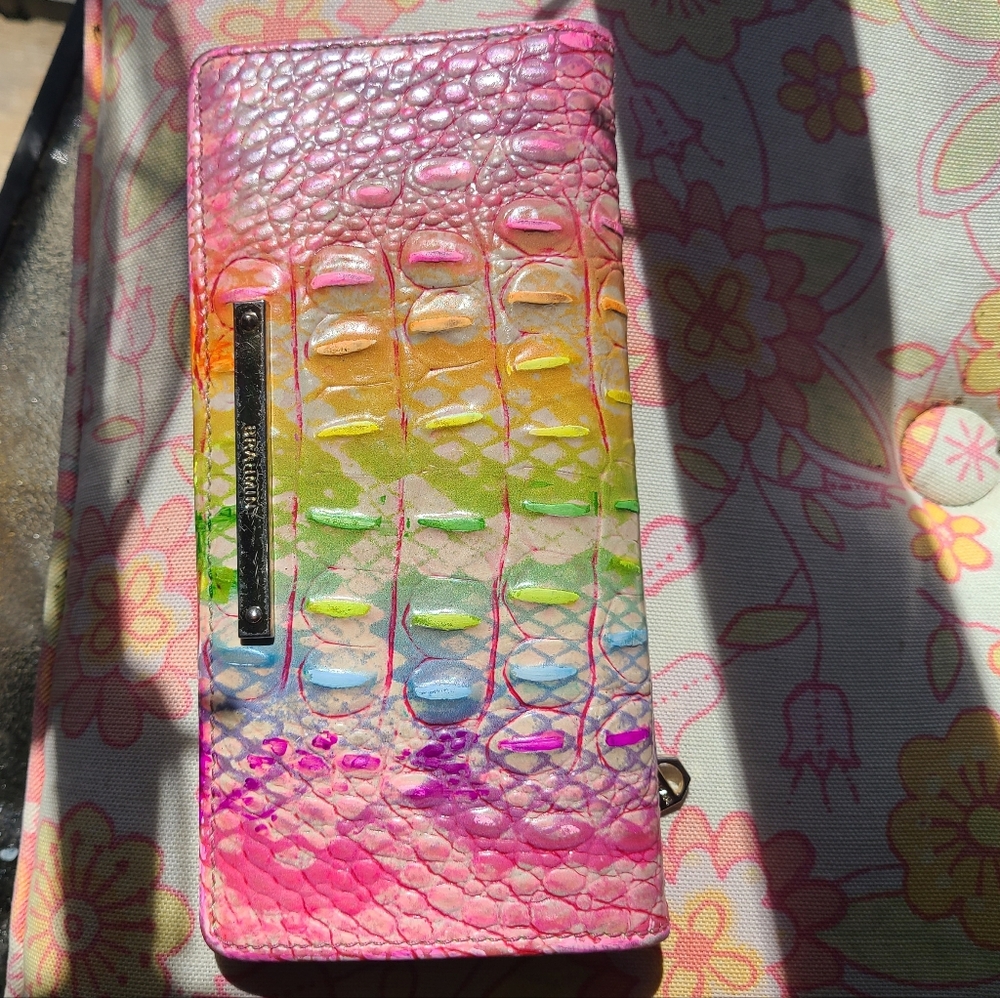 Brahmin Rainbow Optimism Melbourne Ombre Duxbury Large Satchel Pristine &wallet - Picture 11 of 16